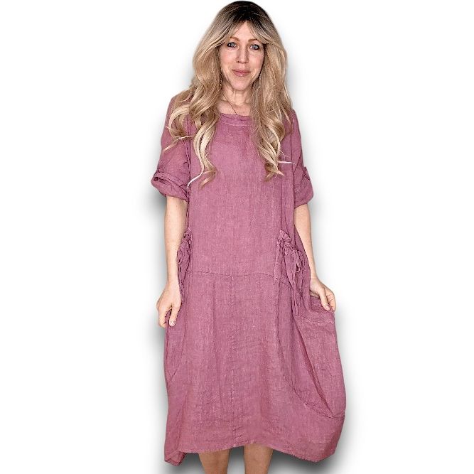 Plain Button Sleeve Maxi Dress