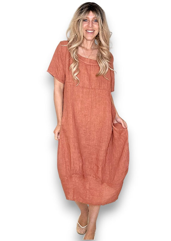 Plain Mid Sleeve Maxi Dress Sized