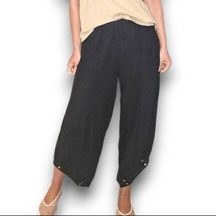 Mini Button Linen Pants