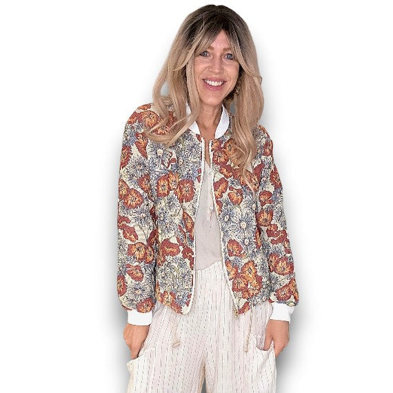 Embossed Glitter Sunset Bomber Jacket