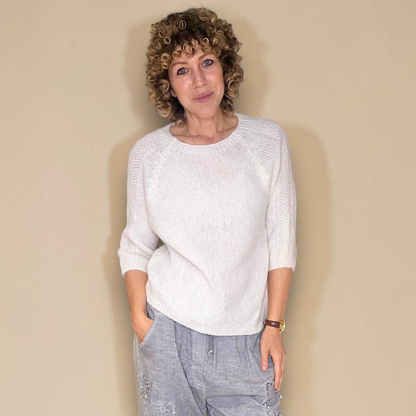 Crewneck Mohair Blend Sweater