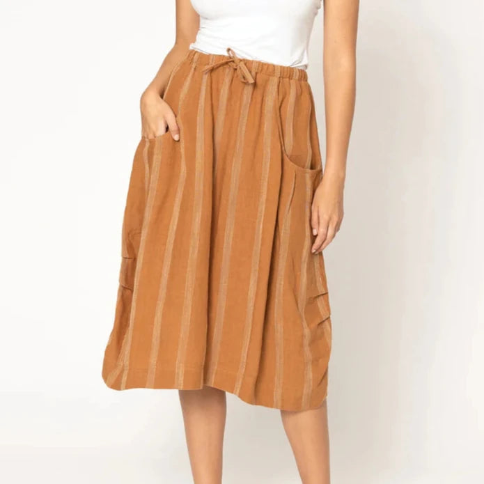 Two by Two Cooper Linen Stripe Skirt