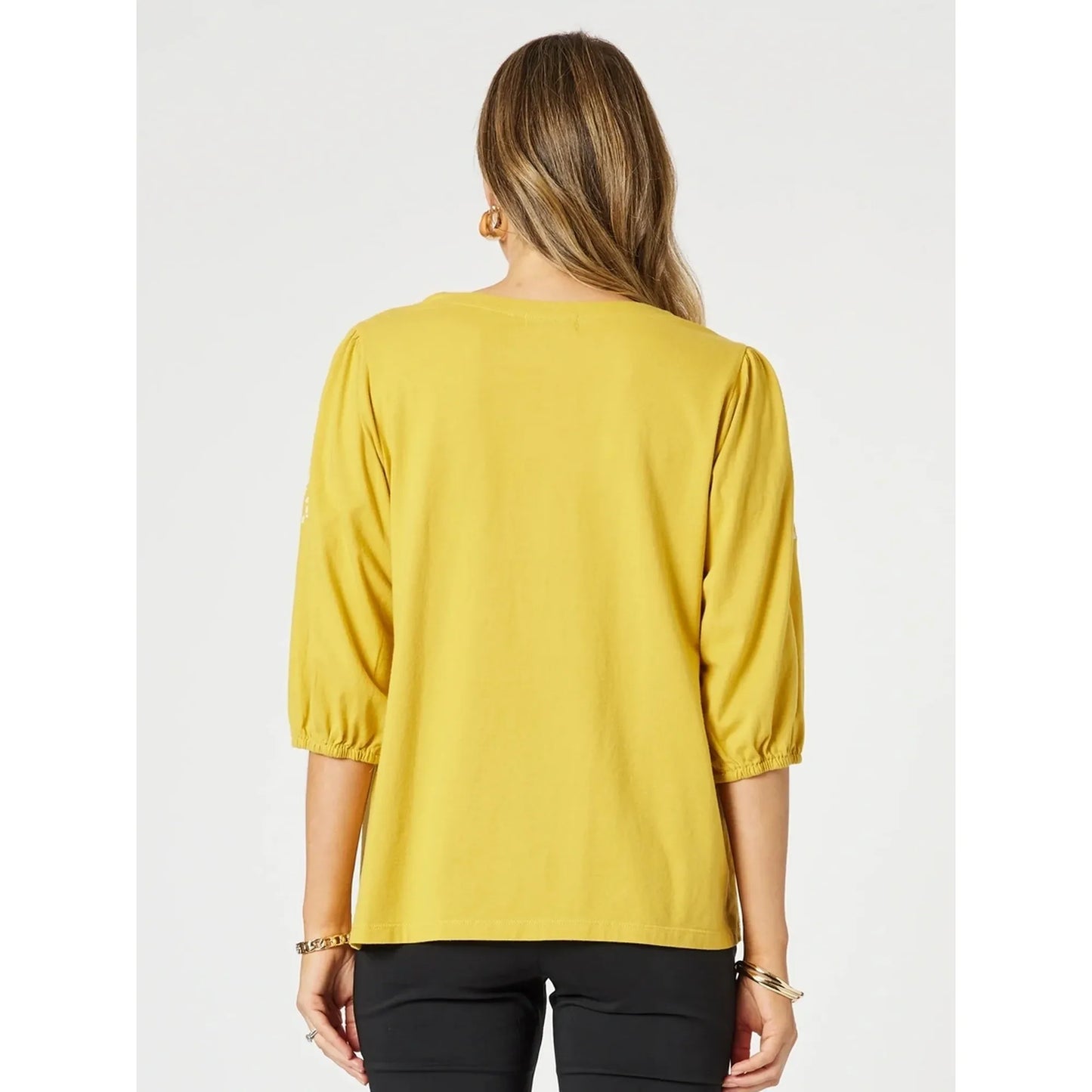 Jill Embroidered Tee Gold 47849