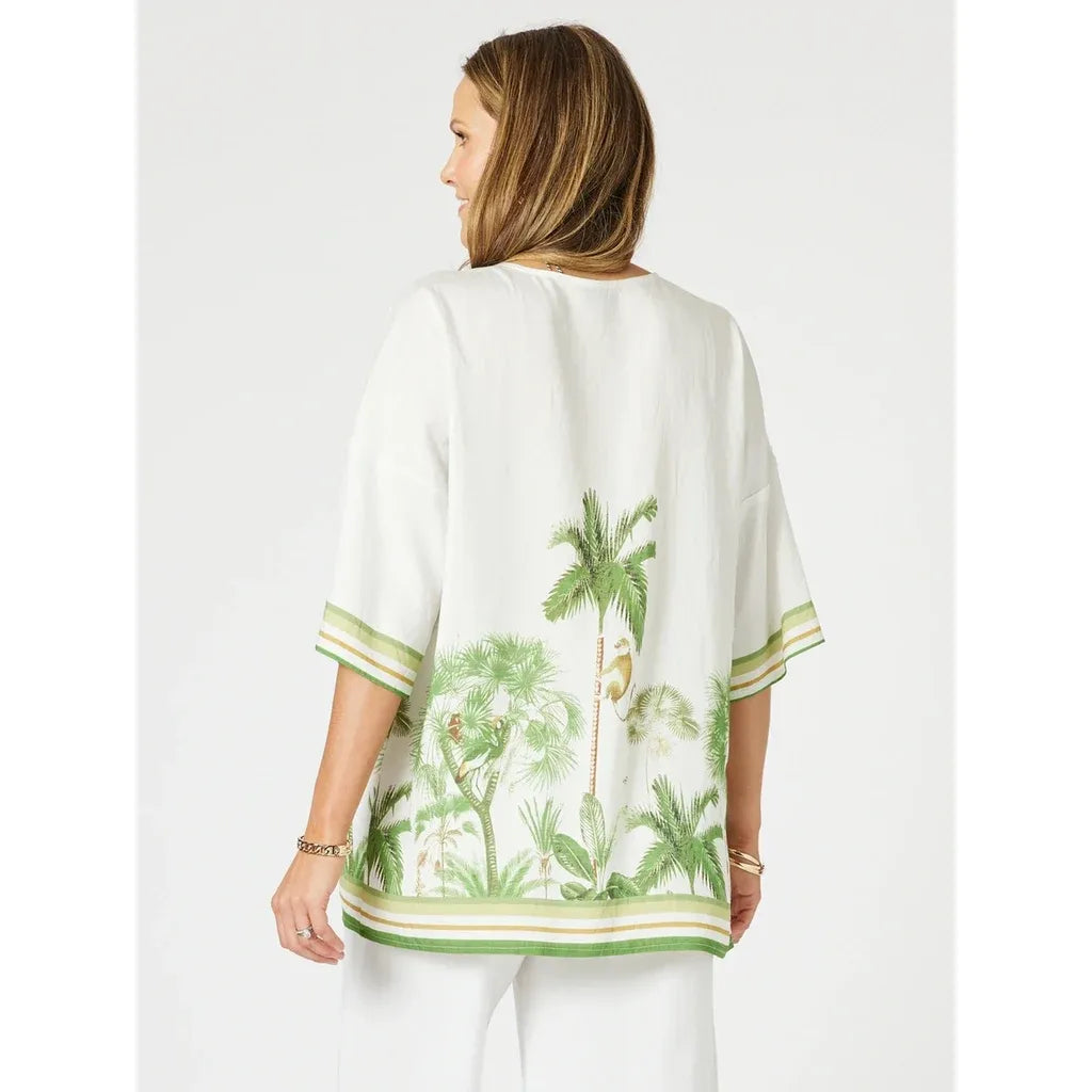 Amazon Print V Neck Top 47858