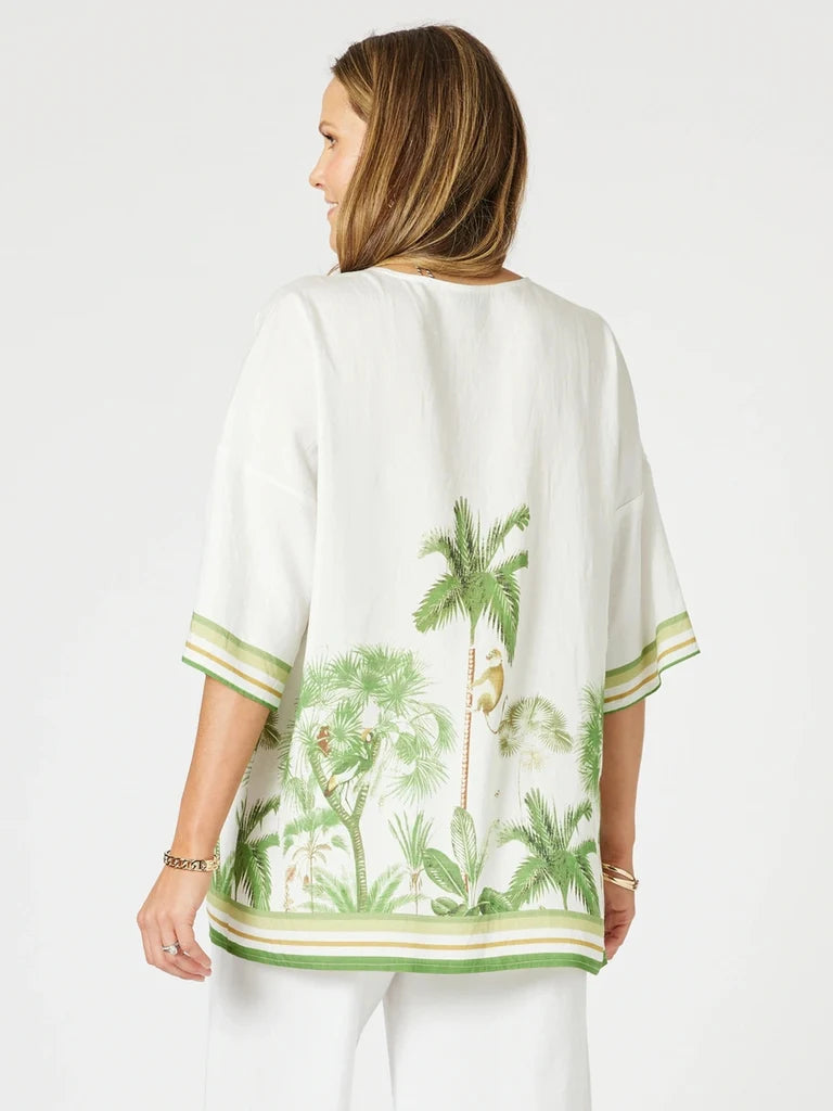 Amazon Print V Neck Top 47858