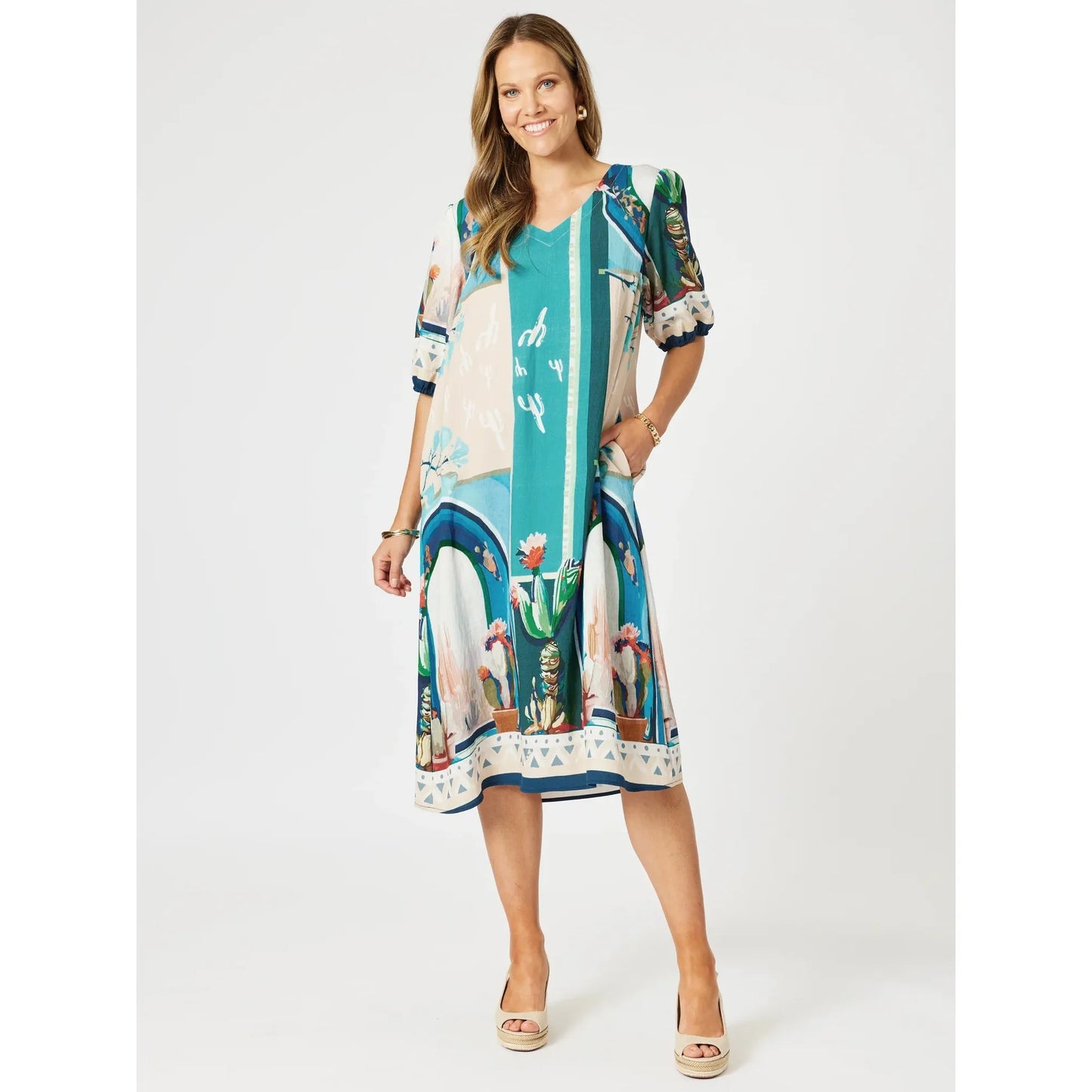 Tulum Dress Multi Blue 48327