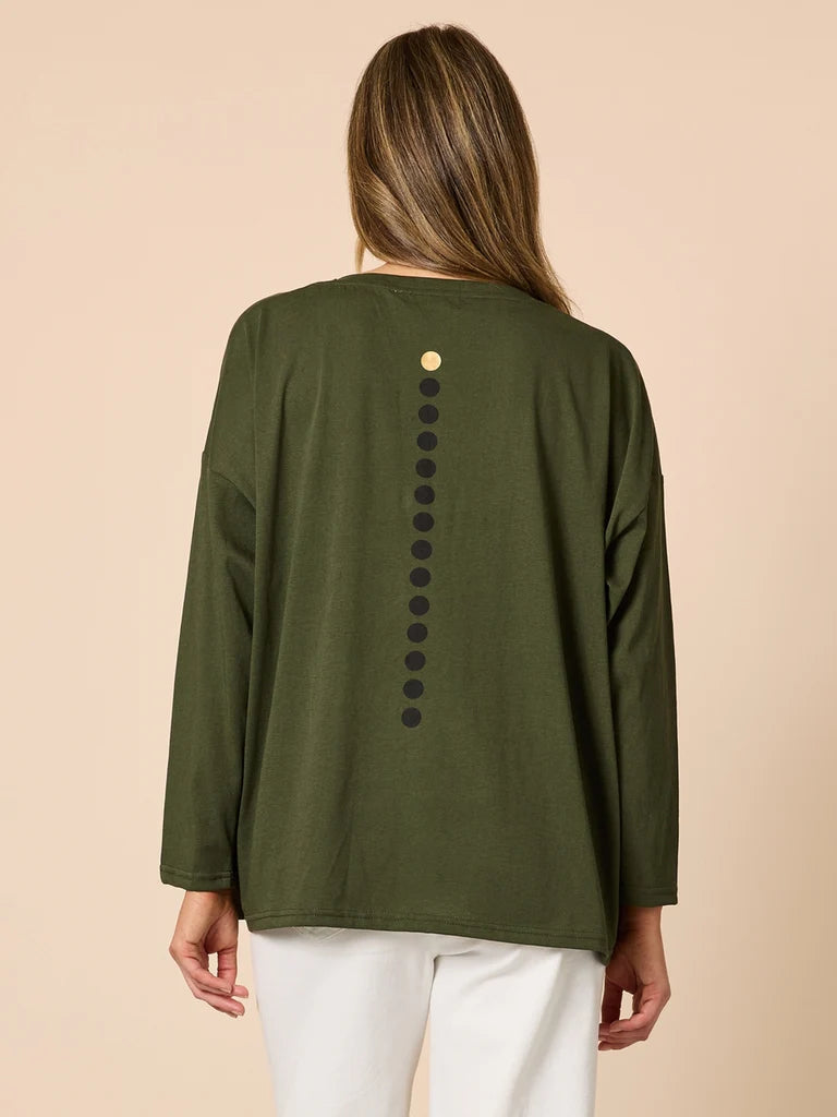 Elise Khaki Spot Top C48700