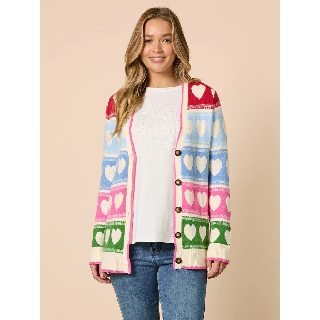 Chic Pink Hearts Cardi T48743