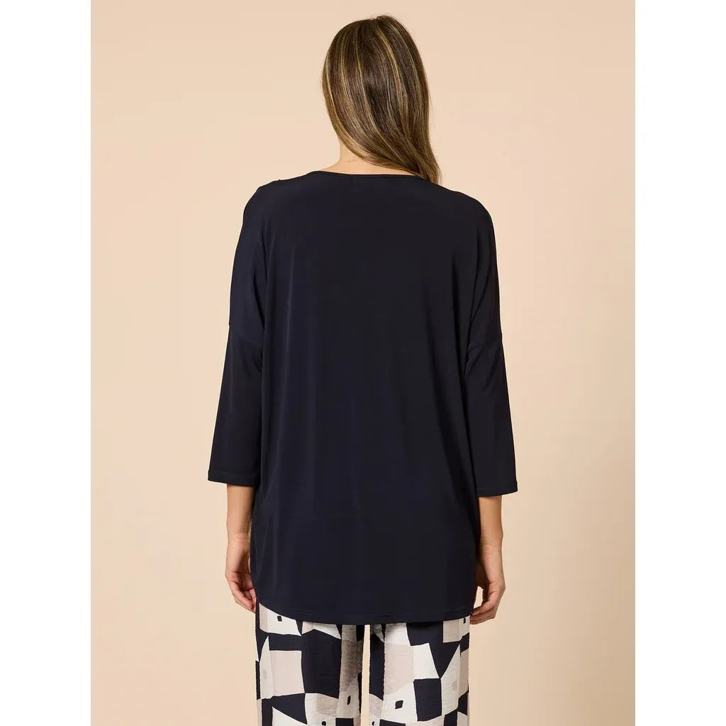 Travellers Navy Pleat Top C49150