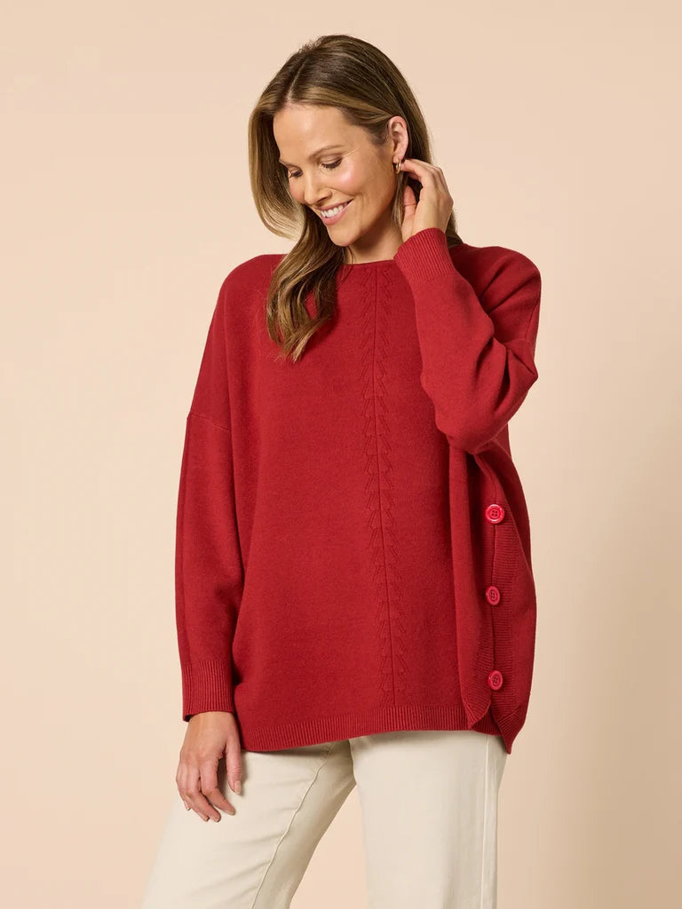 Rochelle Side Button Knit Sweater C49302