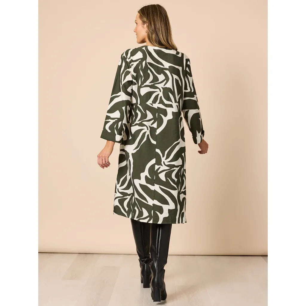 Lyon Khaki Print Dress C49360