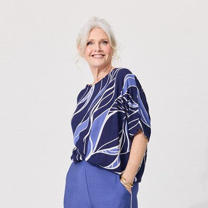Alessa Leafy Blue Top LTD413