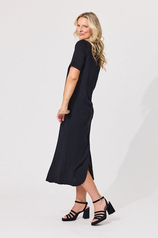 Molly Black Linen Dress LTD441