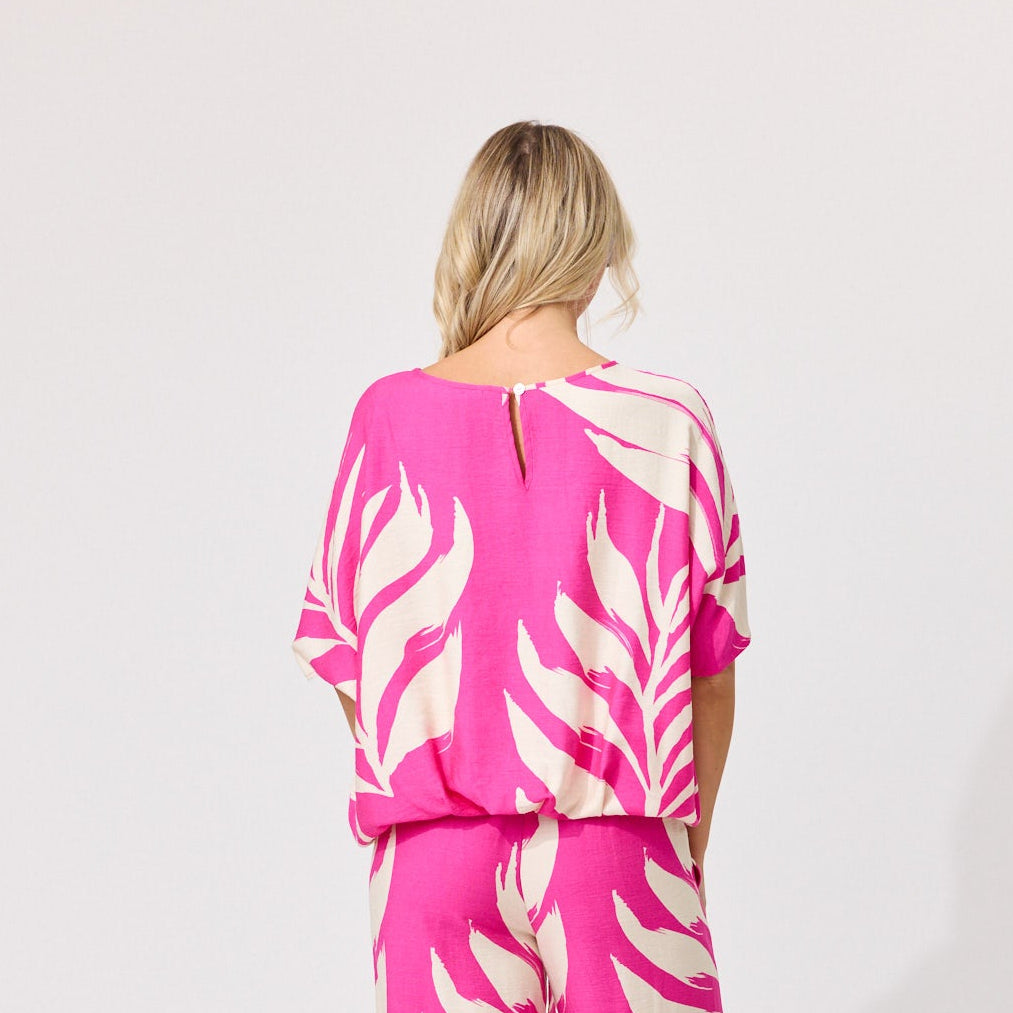 Alessa Floral Fuchsia Top LTD418