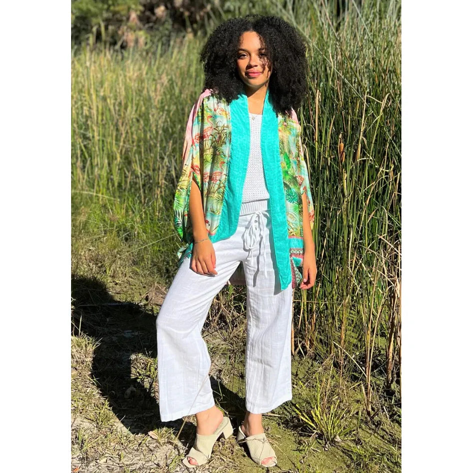 Cienna Flamingo Silk/Viscose Cape