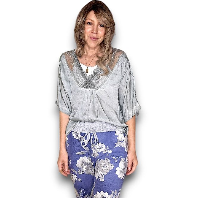 Washed Silky Lace Tee