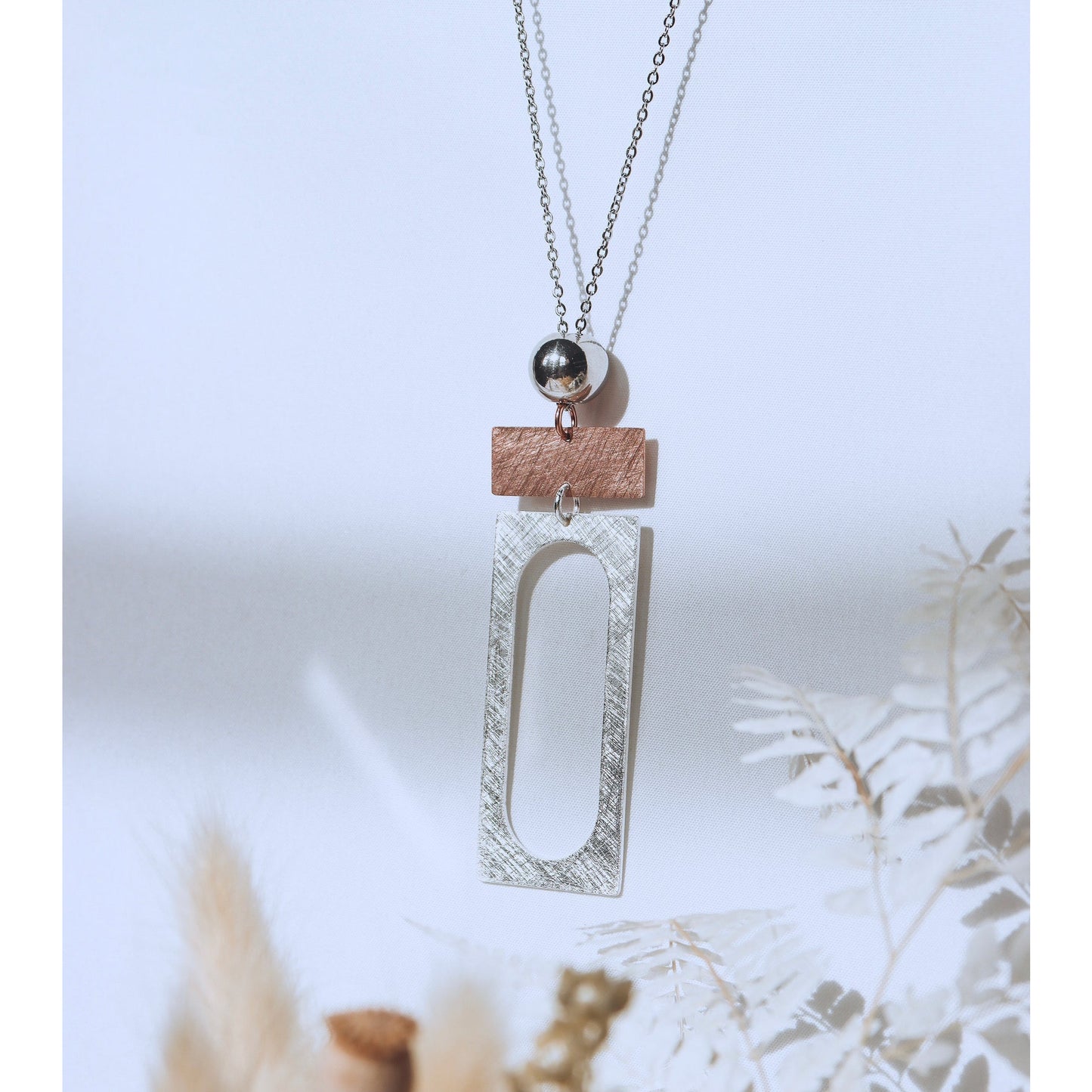 CARRE ROSE GOLD & SILVER NECKLACE