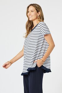 Clarity Stripe Frill Me Tee 48177