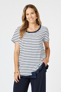 Clarity Stripe Frill Me Tee 48177