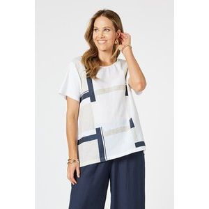 Clarity Geometric Top White/Navy