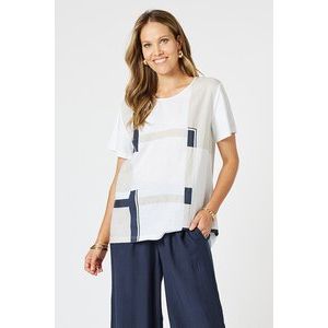 Clarity Geometric Top White/Navy
