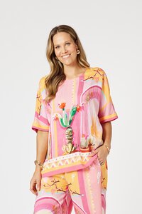 Tulum Shell Top Multi Pink 48328