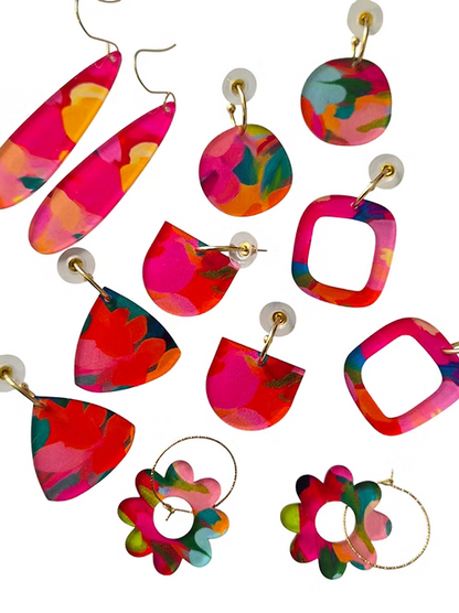 Jojobee Artsy  Earrings Print B
