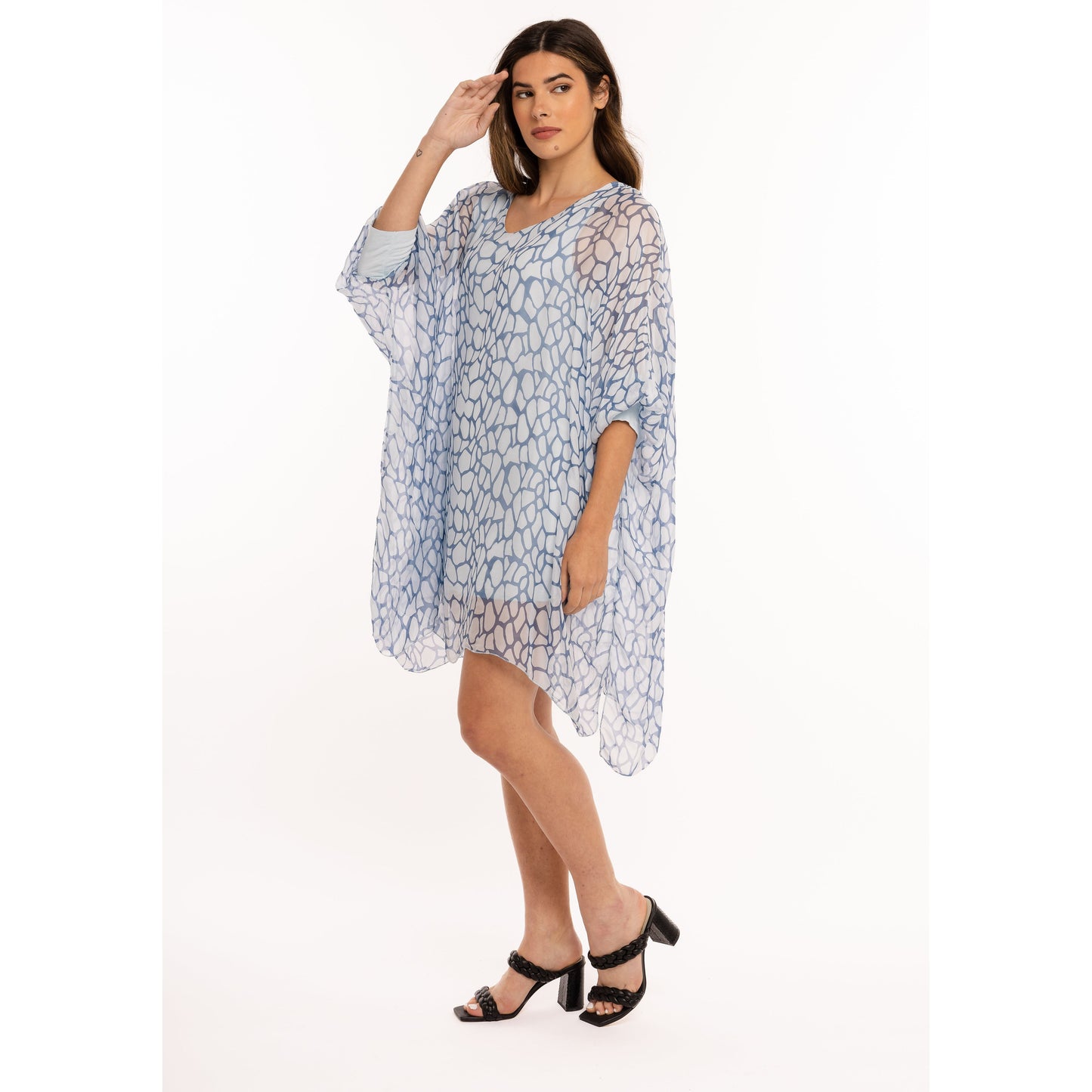 Woven Knitted Long Sleeve Tunic by M