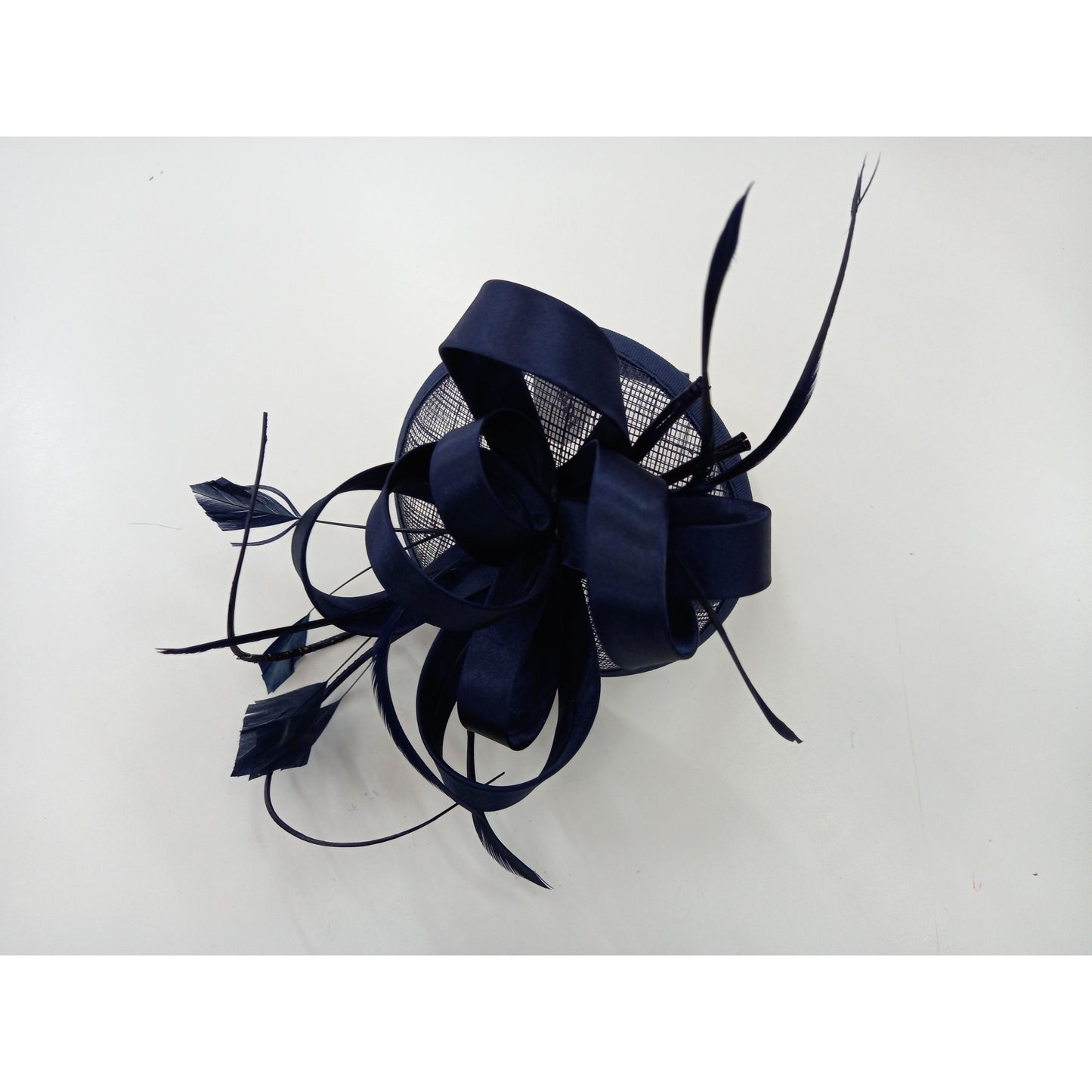 Fascinator Medium Ribbon Bow Navy