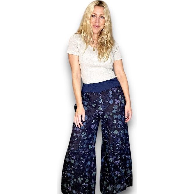 Wild Garden Elastic Waist Linen Pant