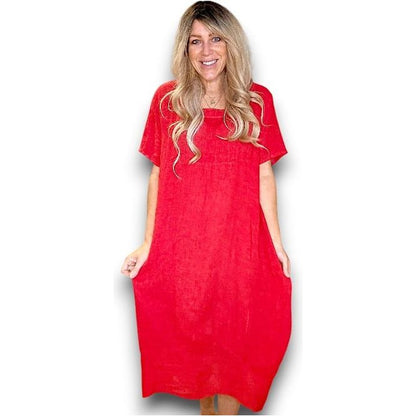 Plain Mid Sleeve Maxi Dress