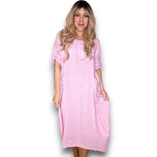 Plain Button Sleeve Maxi Dress