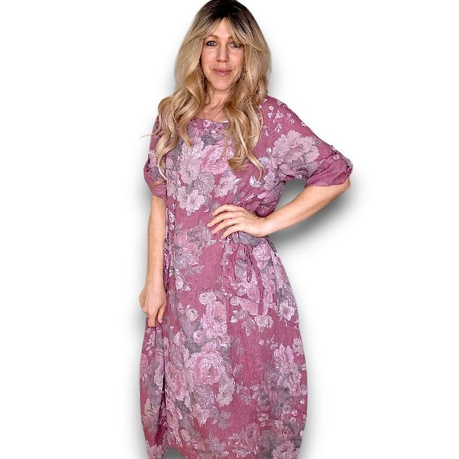 Scarlett Rose Button Sleeve Maxi Dress