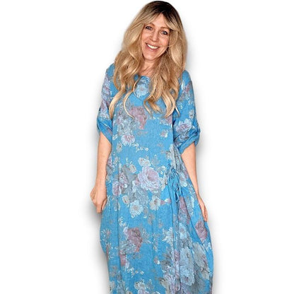 Scarlett Rose Button Sleeve Maxi Dress