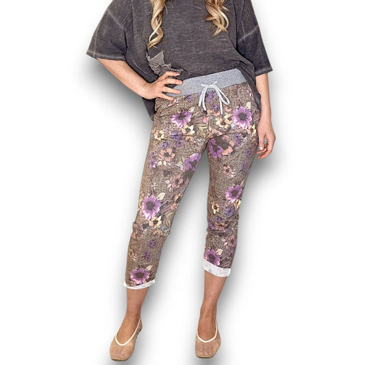 Cornelia Floral Houndstooth Jogger