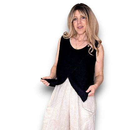Overlap Linen Tank Top