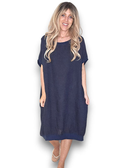 Helga May Plain Elastic Hem Dress