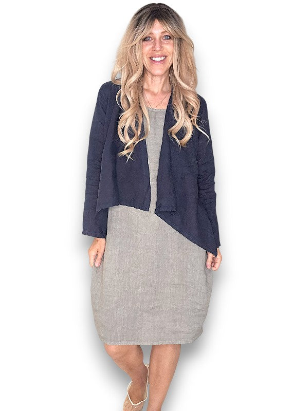 Plain Angle Linen Cover Up