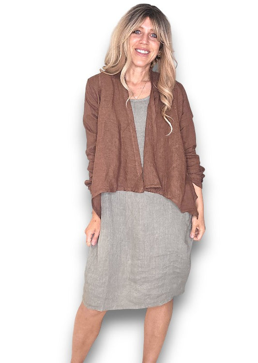 Plain Angle Linen Cover Up