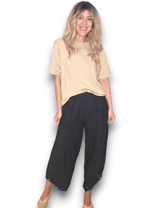 Mini Button Linen Pants