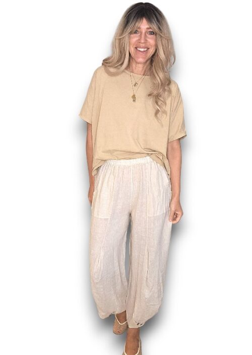 Mini Button Linen Pants
