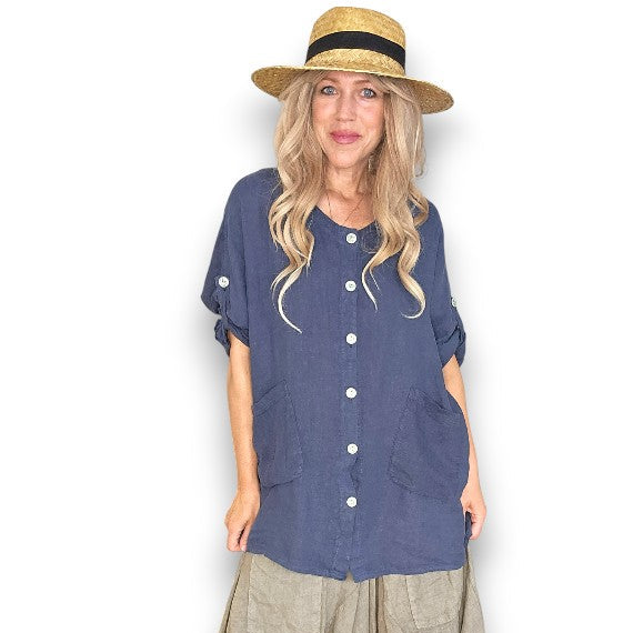 Helga May Pearl Button Shirt