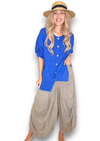 Helga May Pearl Button Top