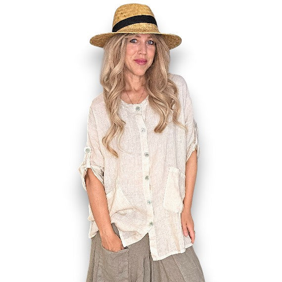 Helga May Pearl Button Shirt