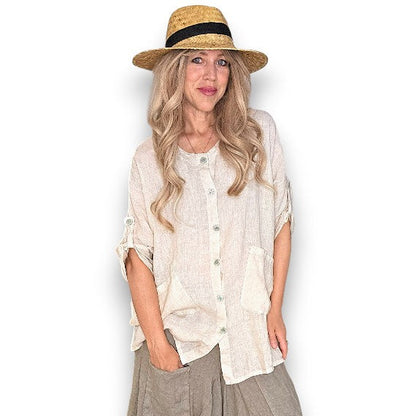 Helga May Pearl Button Shirt
