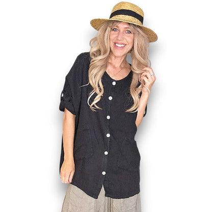 Helga May Pearl Button Shirt