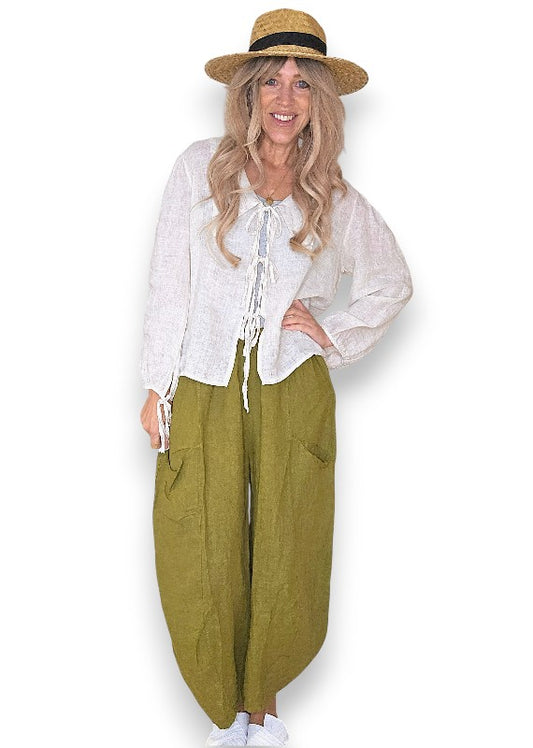 Helga May Barrel Linen Pants