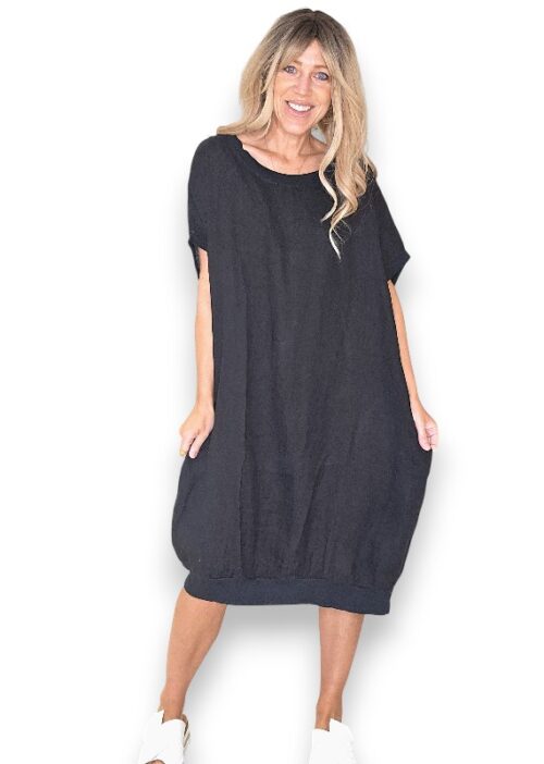Helga May Plain Elastic Hem Dress