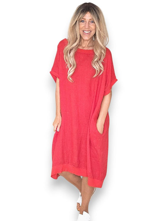 Helga May Plain Elastic Hem Dress