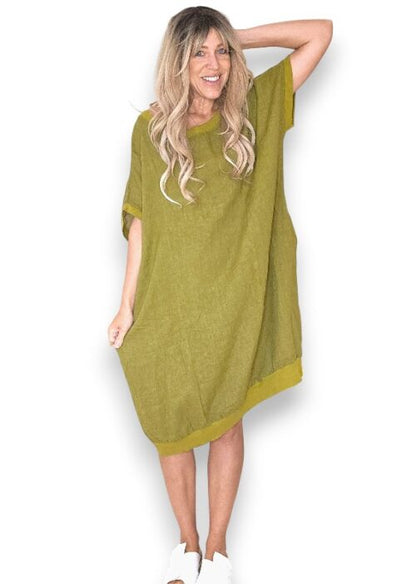 Helga May Plain Elastic Hem Dress